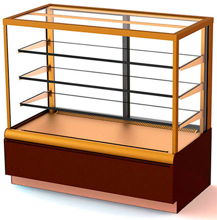 Витрина кондитерская Carboma KC70 VV 1,3-1 STANDARD 9006-9005 (ВХСв-1,3д Cube Люкс Техно)
