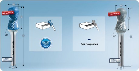 Борфреза E овальная  ф6  хв.6 спиральная насечка. SGS L 165
