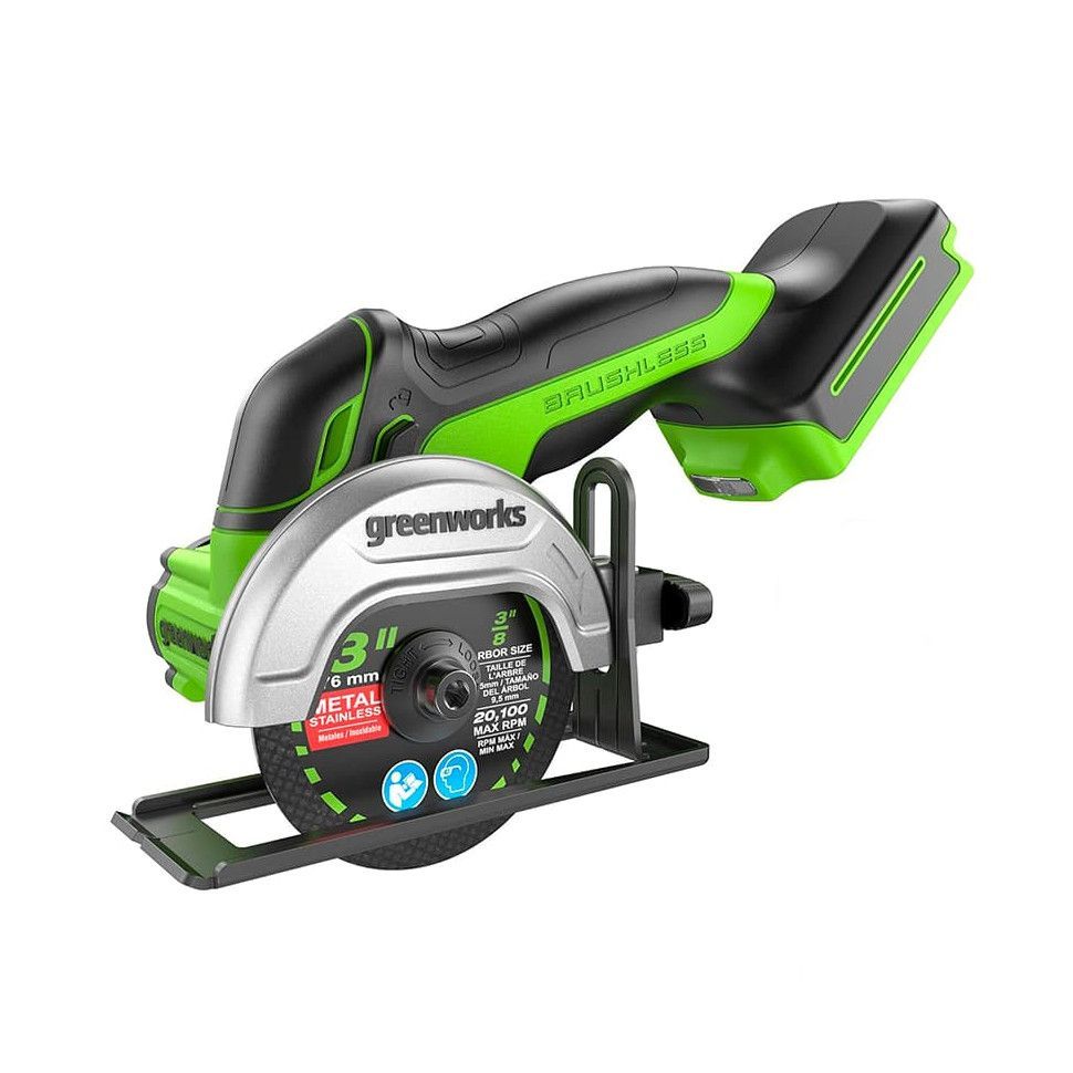 УШМ аккумуляторная GREENWORKS GD24UCS (ф76*10мм, без АКБ и ЗУ) 3402007
